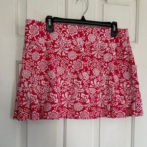 Sigrid Olson pink and white floral tennis skort size XL